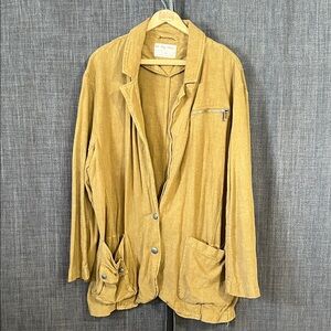 We the free linen viscose double button blazer jacket size XL